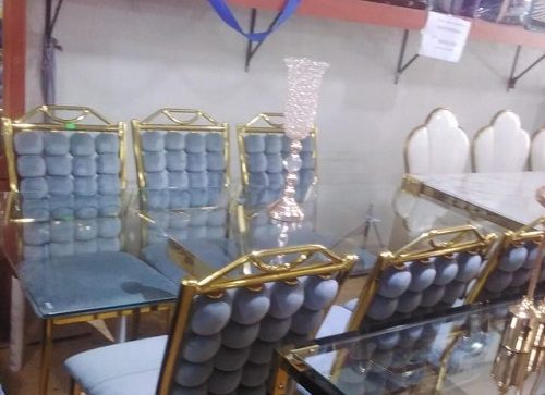 Bubble Dining Set (6+1) Mix Grey/Gold