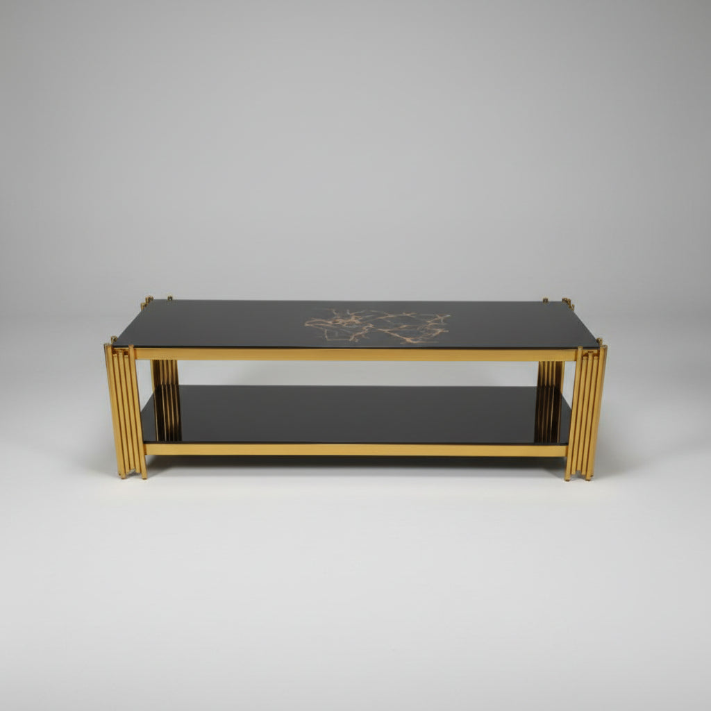 TV D-7 Premium Glass & Gold Plasma Stand