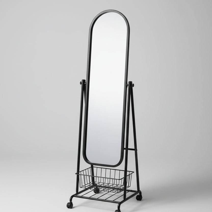 Meduim Standing Mirror Trolley | Mobile Full-Length Mirror on Wheels