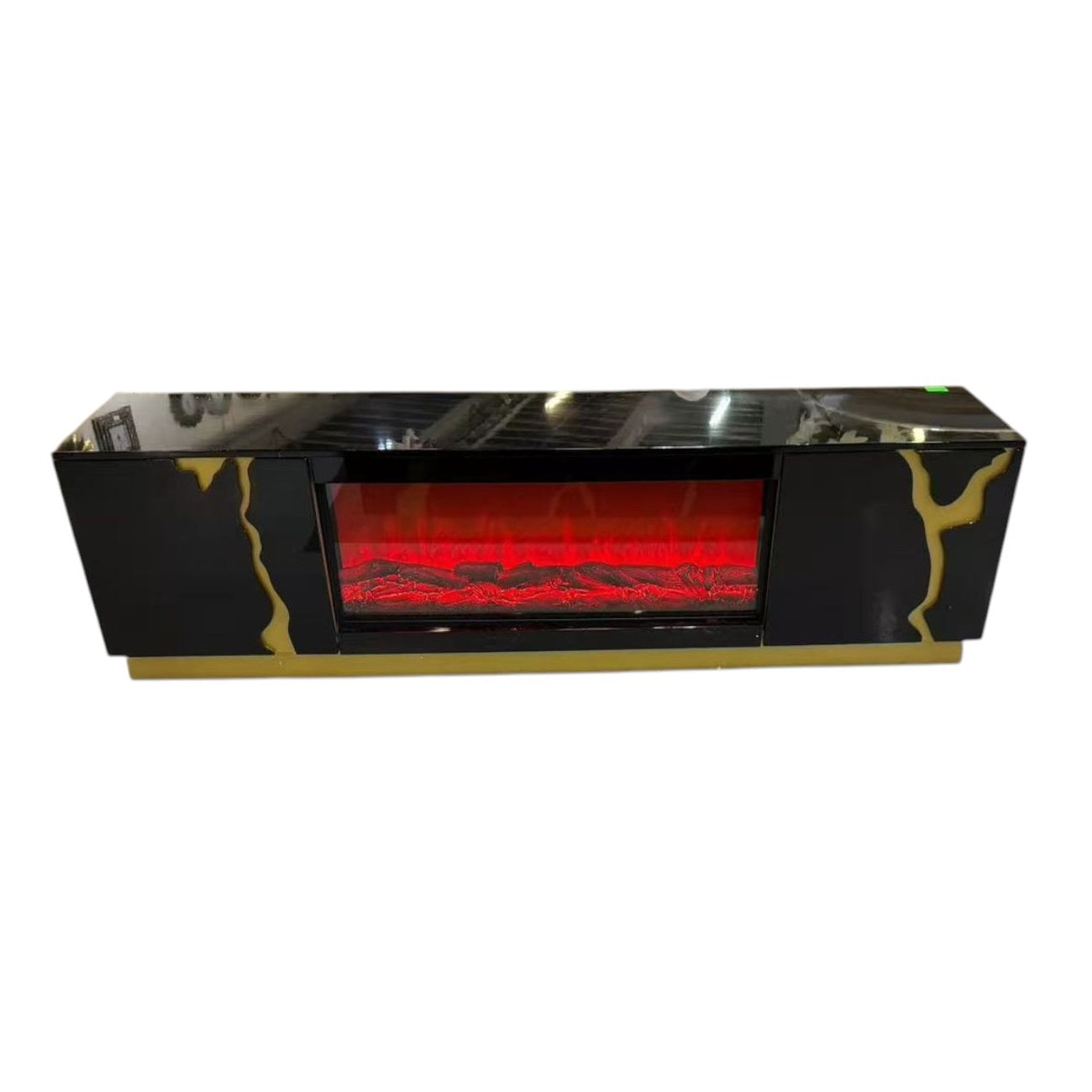 B2 Fireplace TV Stand BLK