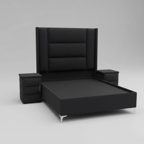 Boucle Queen Sleigh Bed Set 4 PCS (Standard)
