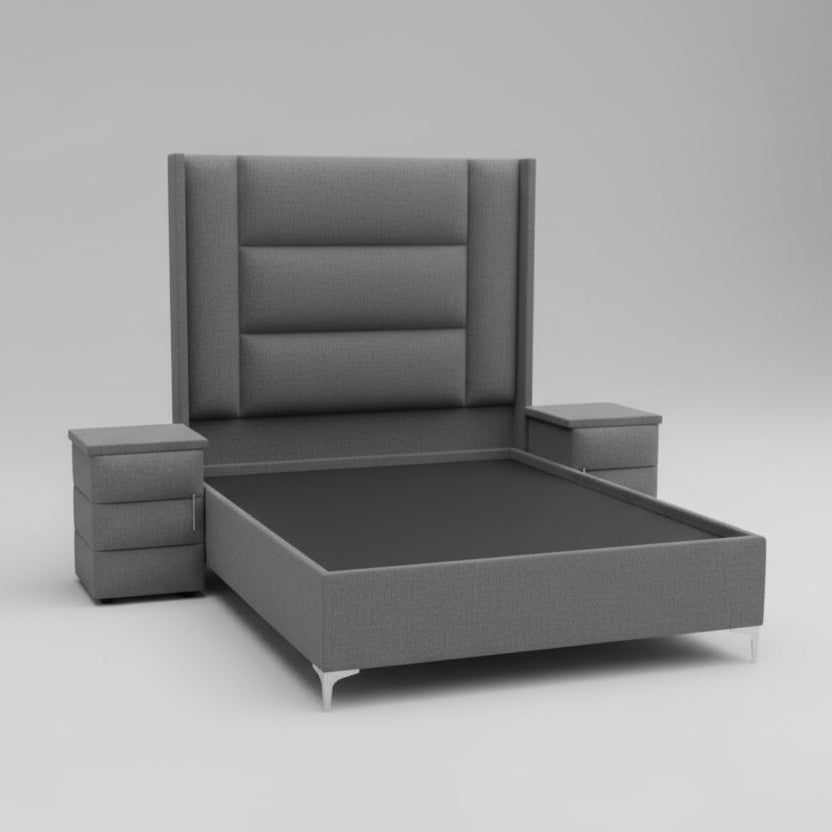 Boucle Queen Sleigh Bed Set 4 PCS (Standard)