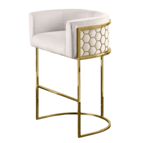 Cathie Bar Chair Suede Black With Gold