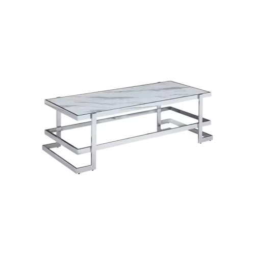 Coffee Table Marble Top and Steel Frame CT4048
