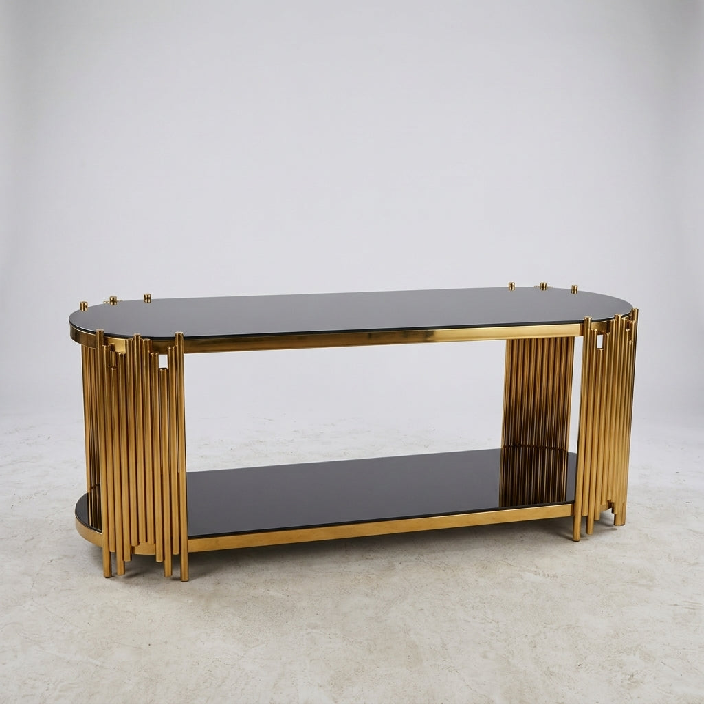 Black Marble & Gold TV Stand (Tv-23-90y)