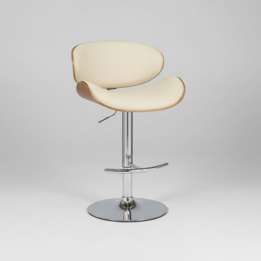 Leather Bar Chair Beige
