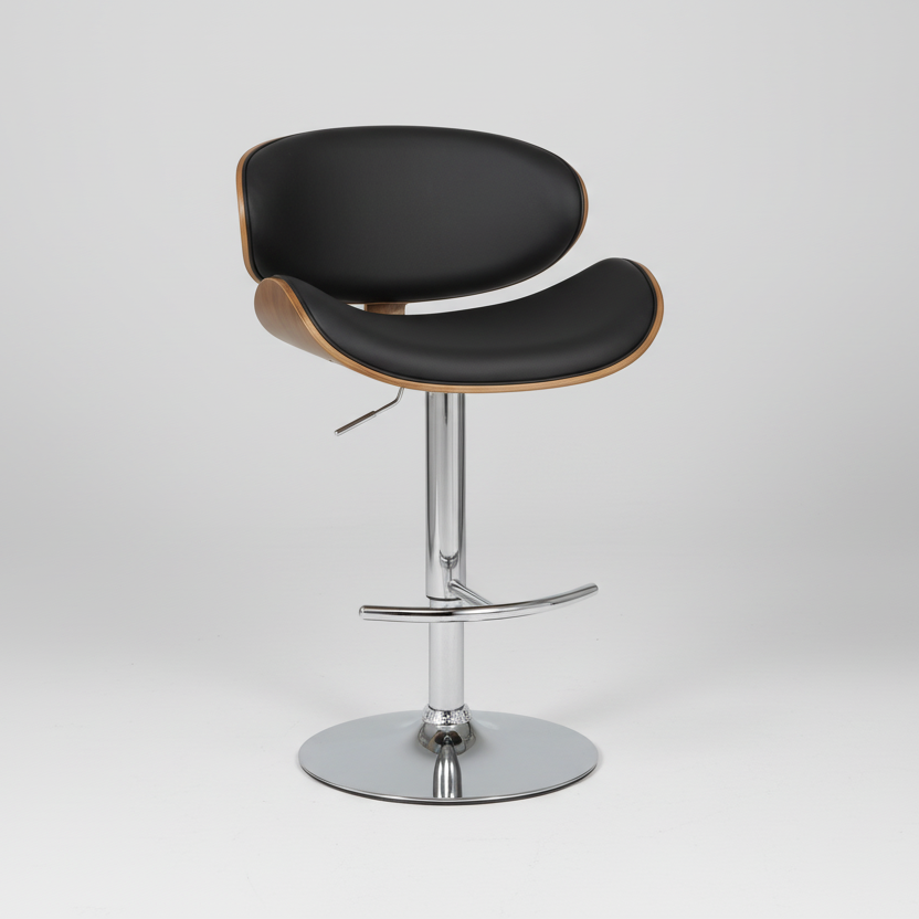 Leather Bar Chair Black