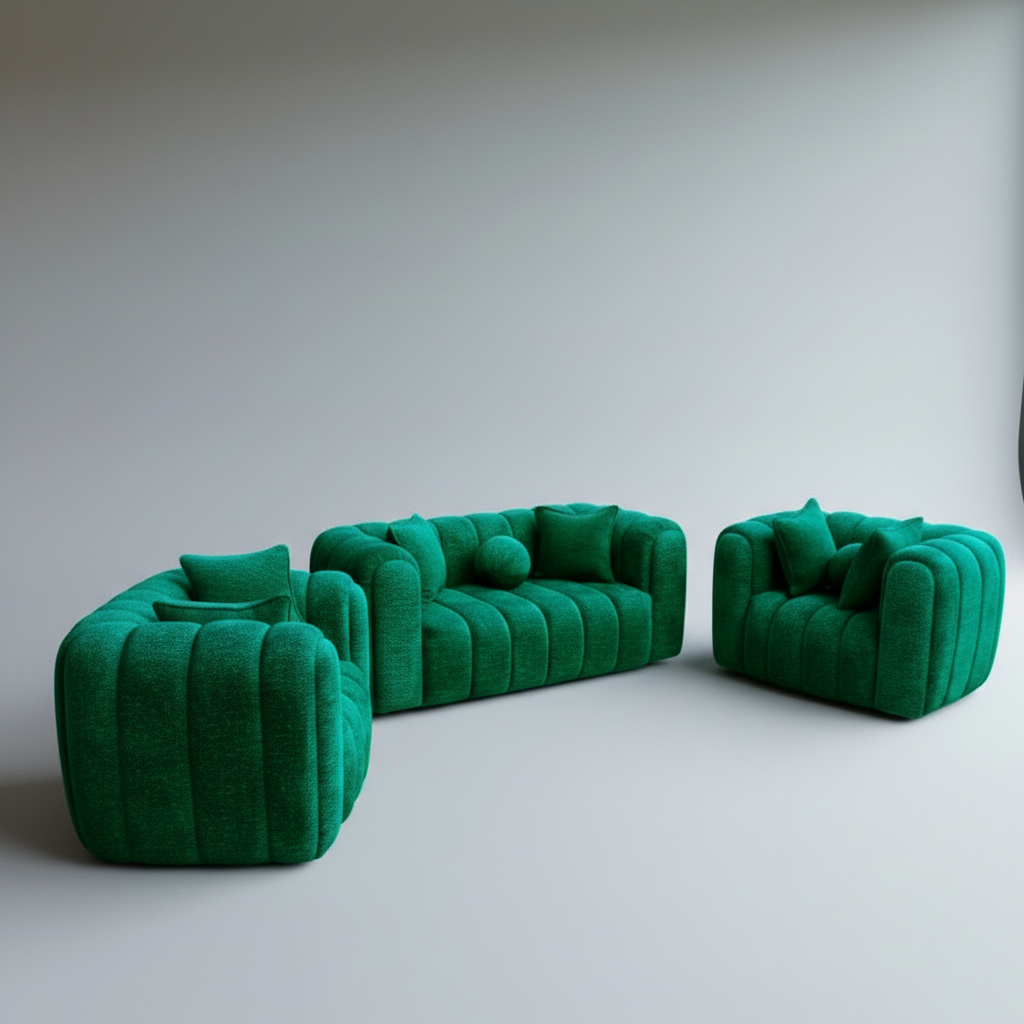 Logan 2-1-1 Set Bouclé Couch