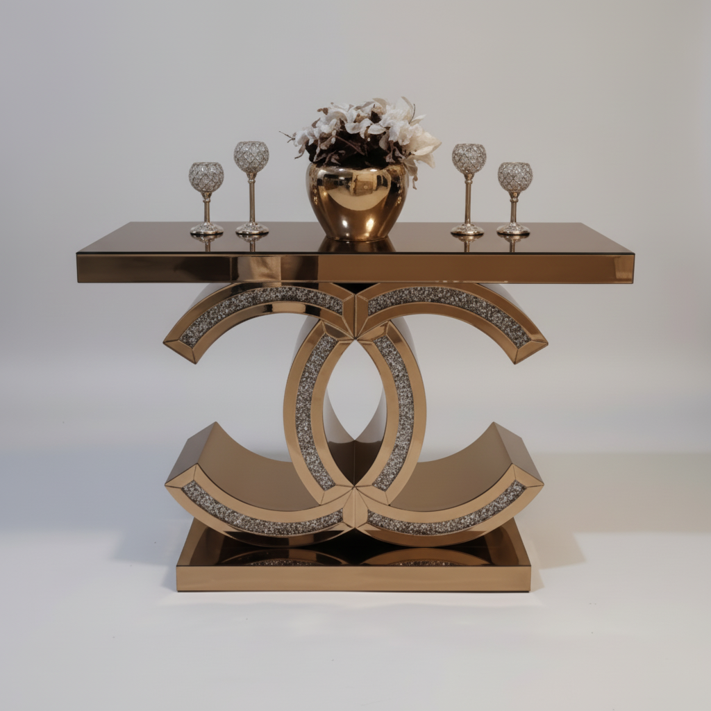 Mirror Server Set Table Gold Rose Channel