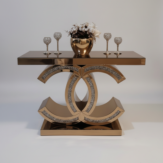 Mirror Server Set Table Gold Rose Channel