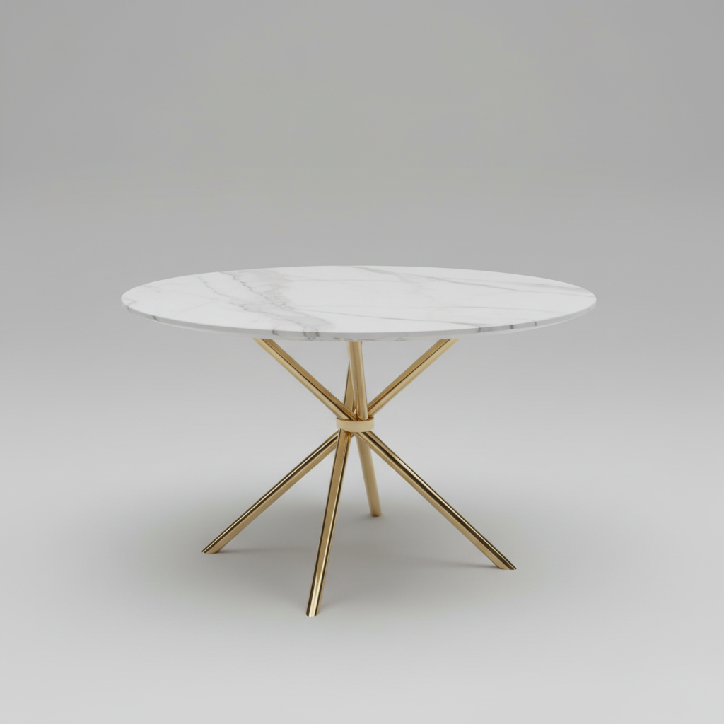 Round Dinning Table With Marble Top