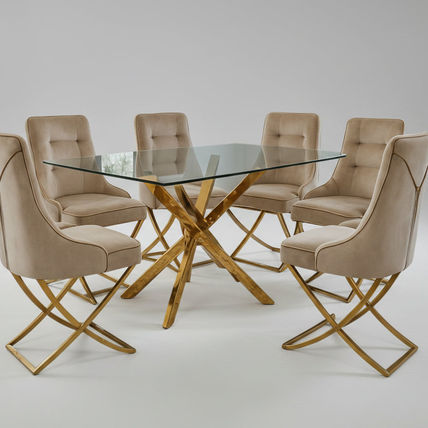 Golden Dining Set (6+1)