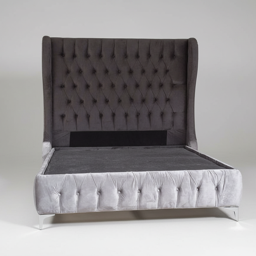 Wing Double SlayBed Set Suede Gray