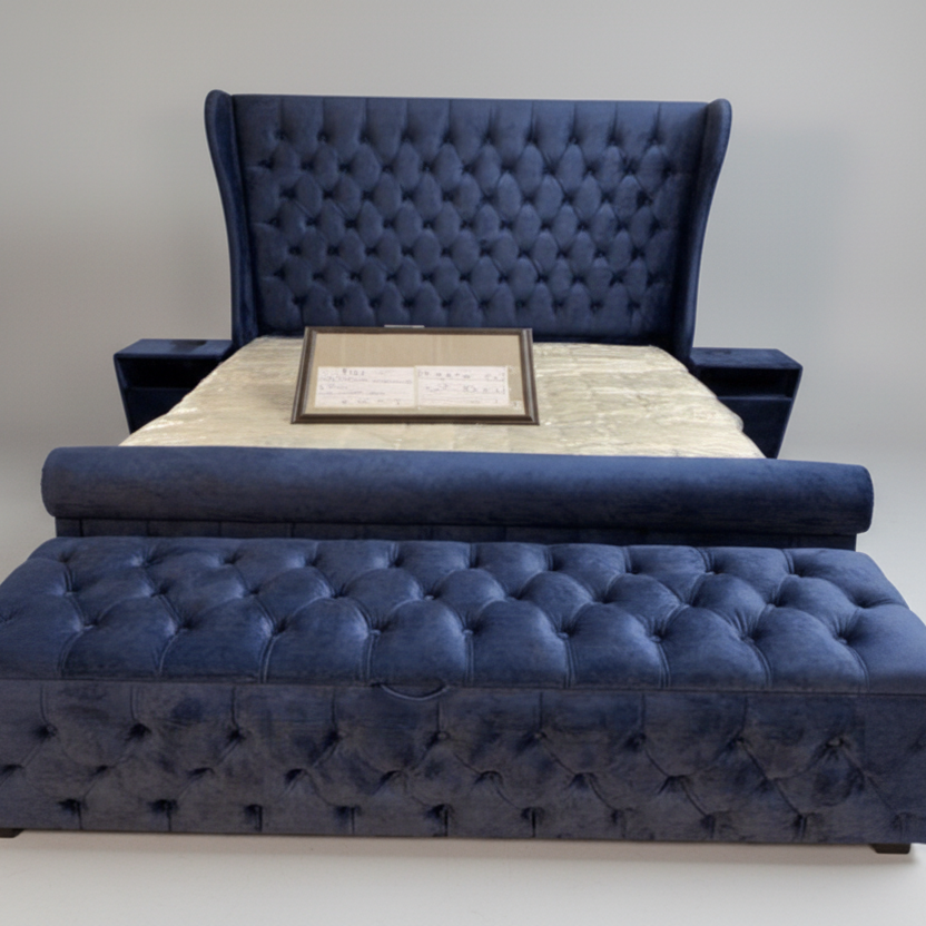 Wing Queen SlayBed 6pcs Set Suede Gray