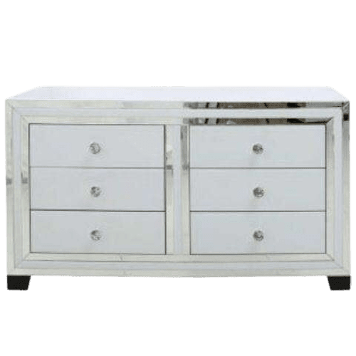 BLANCA MIRROR CHEST OF 6 DRAWERS