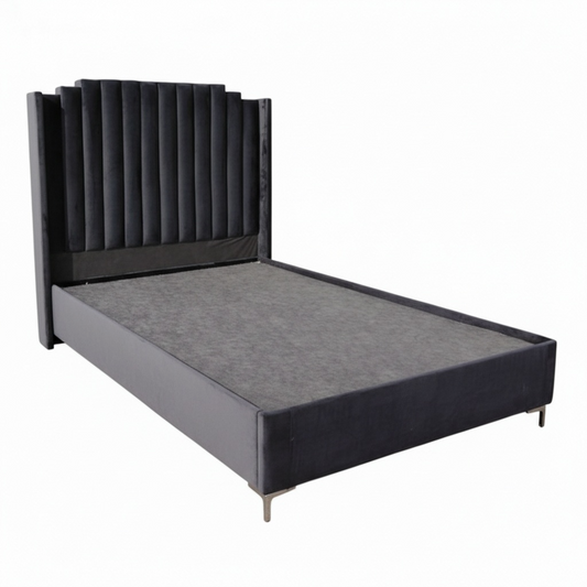Bobi Queen SlayBed Set 2 PCS Suede DarkGrey