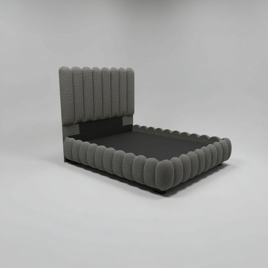 Boucle Queen Sleigh Bed Set 2 PCS