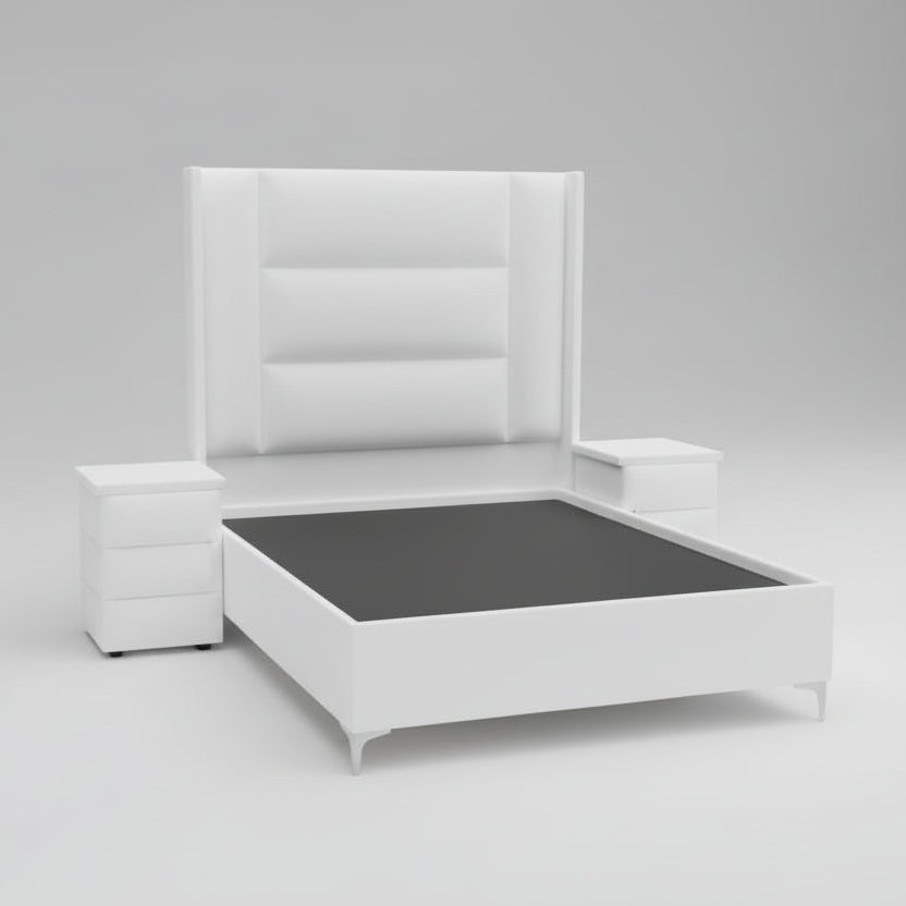 Boucle Queen Sleigh Bed Set 4 PCS (Standard)
