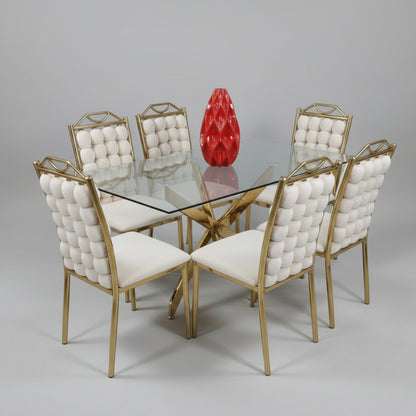 Bubble Dining Set (6+1) Mix Grey/Gold