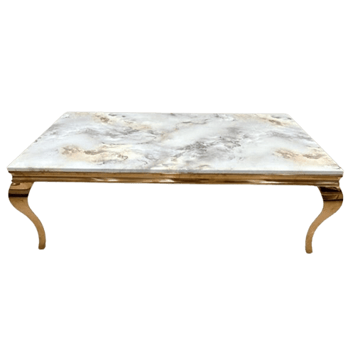 Coffee Table Gold Marble Top