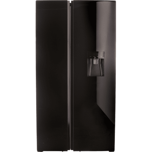 Defy 496L Black Glass Double Doors