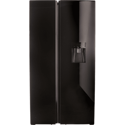Defy 496L Black Glass Double Doors
