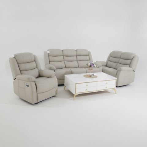 Fiona Recliner 321 Set Couch Buffalo Light Grey