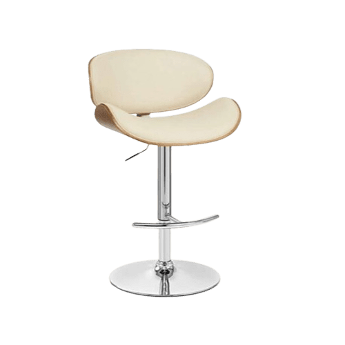 Leather Bar Chair Beige