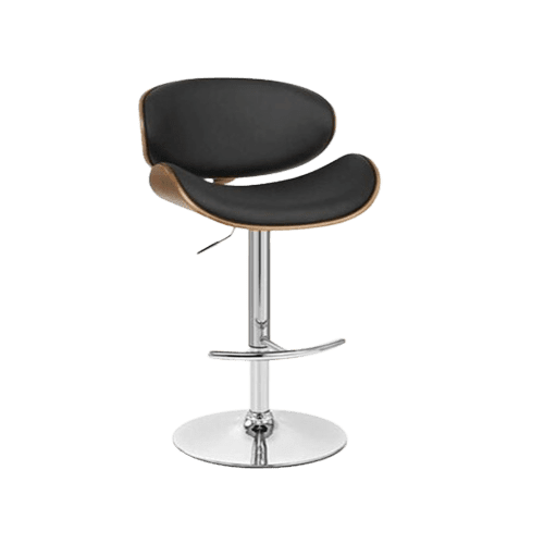 Leather Bar Chair Black