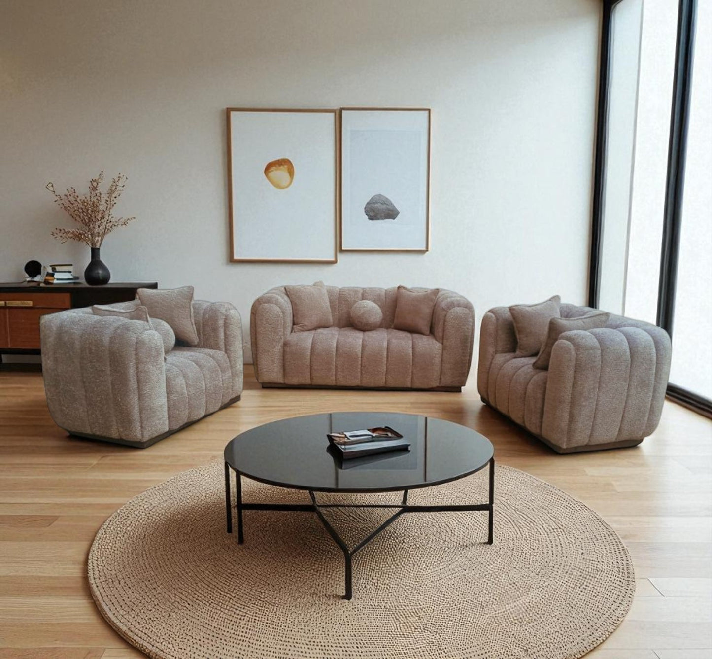 Logan 2-1-1 Set Bouclé Couch