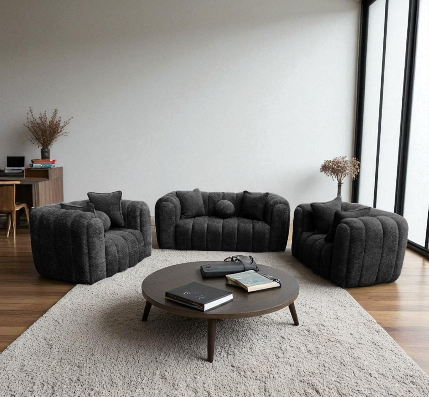 Logan 2-1-1 Set Bouclé Couch