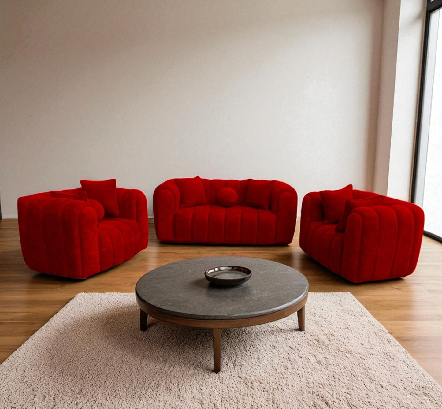 Logan 2-1-1 Set Bouclé Couch