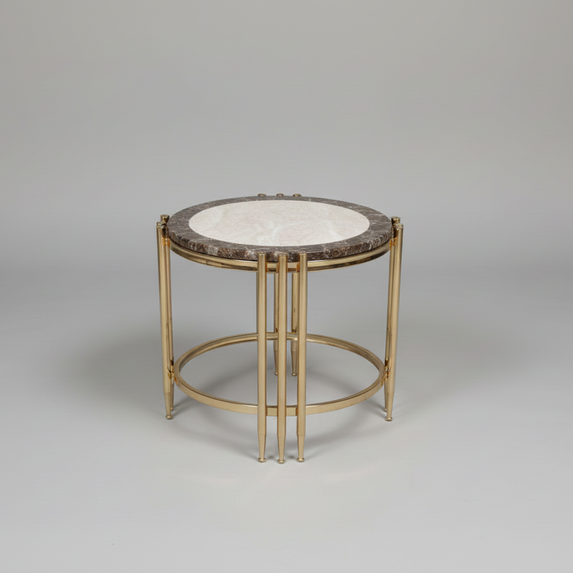 New Side Table Gold and Marble Top