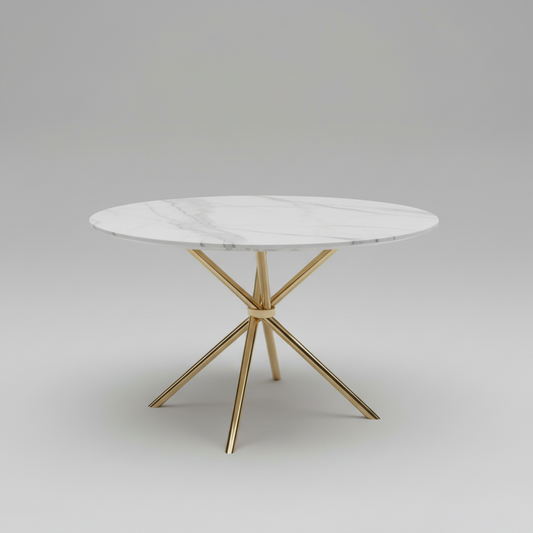 Round Dinning Table With Marble Top
