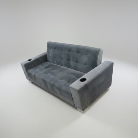 Sleeper Couch 3 Seat With Cup