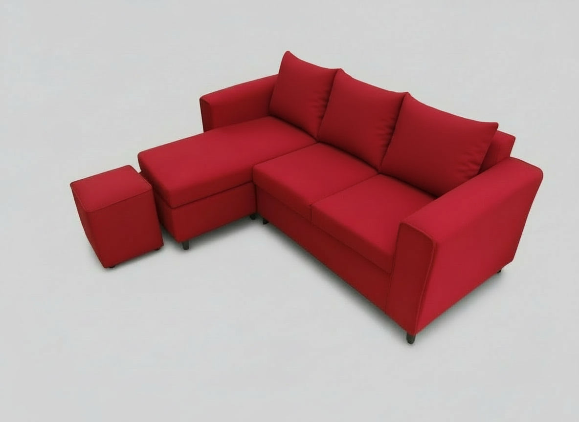 Small Red Venice Corner Couch