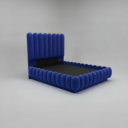 Boucle Queen Sleigh Bed Set 2 PCS Curved Edges