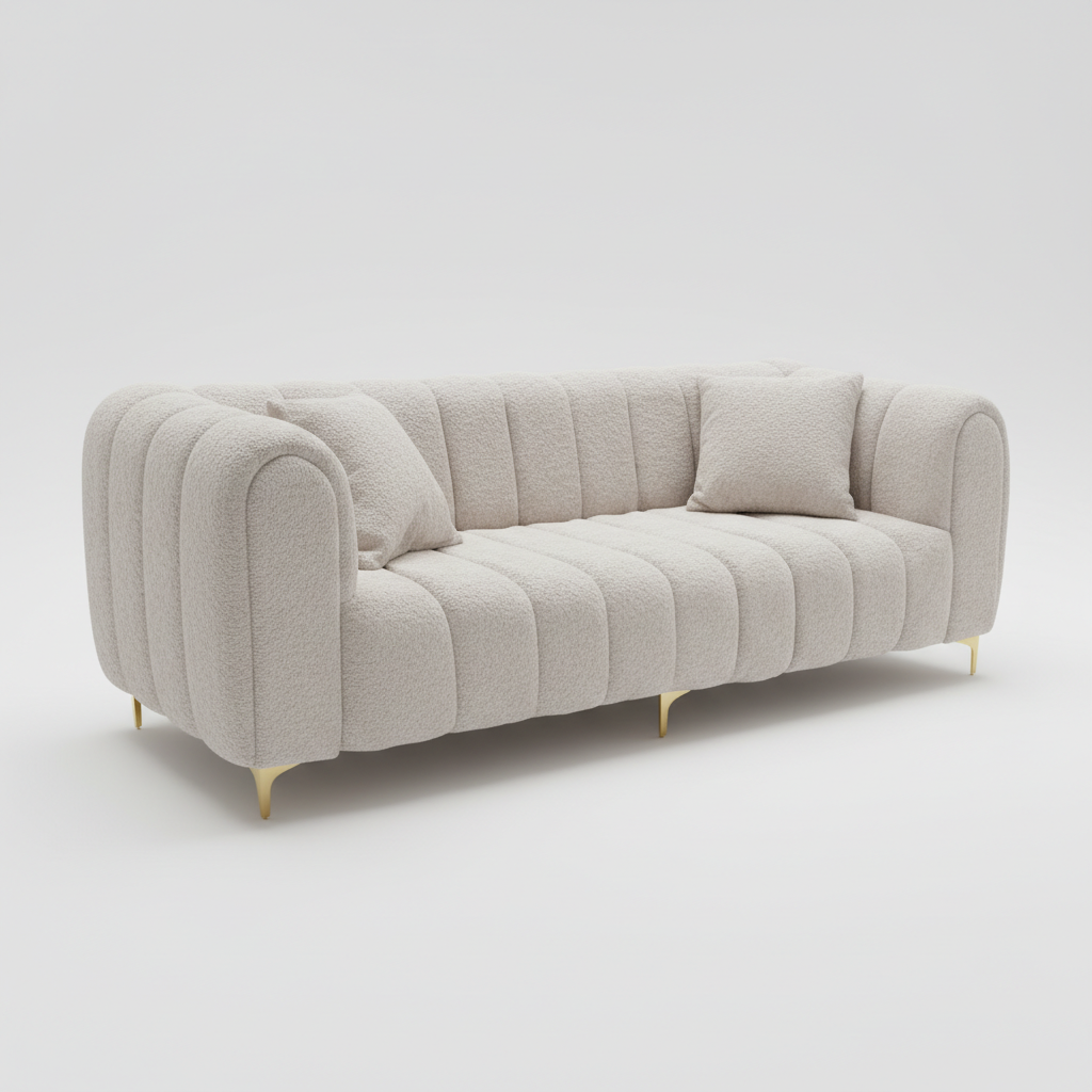 Tresor 3 Seat Bouclé Couch - Premium