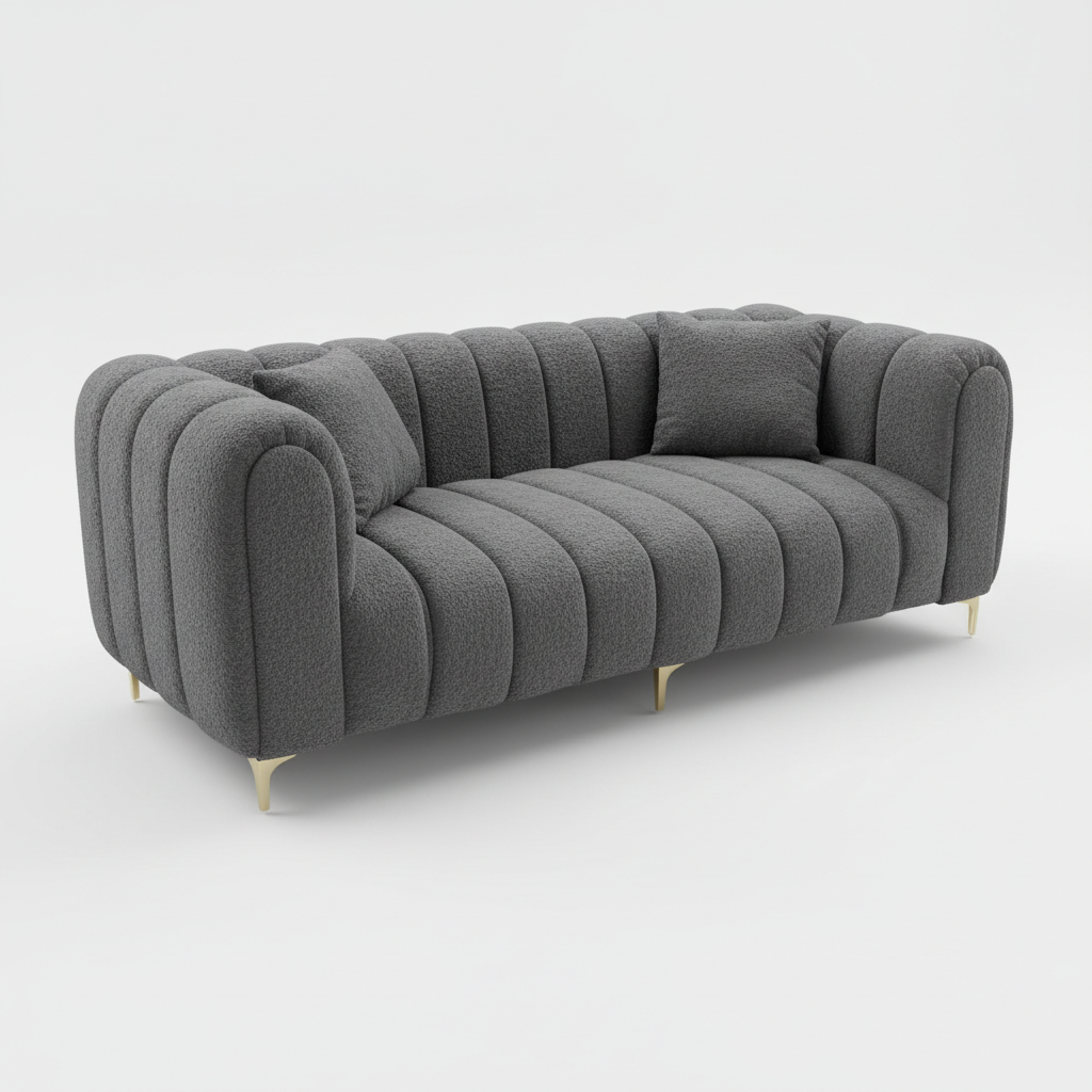 Tresor 3 Seat Bouclé Couch - Premium