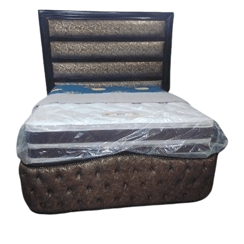 Wooden Queen SlayBed set 2PCS GLD/BRW