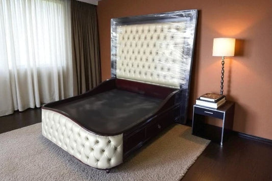 Wooden Queen SlayBed set 2PCS GLD/BRW